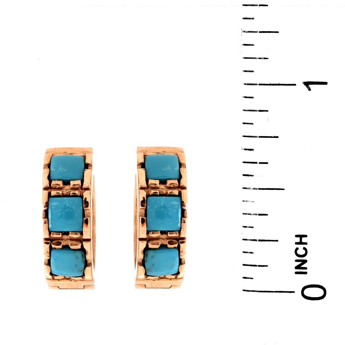 14K Gold and Turquoise Earrings