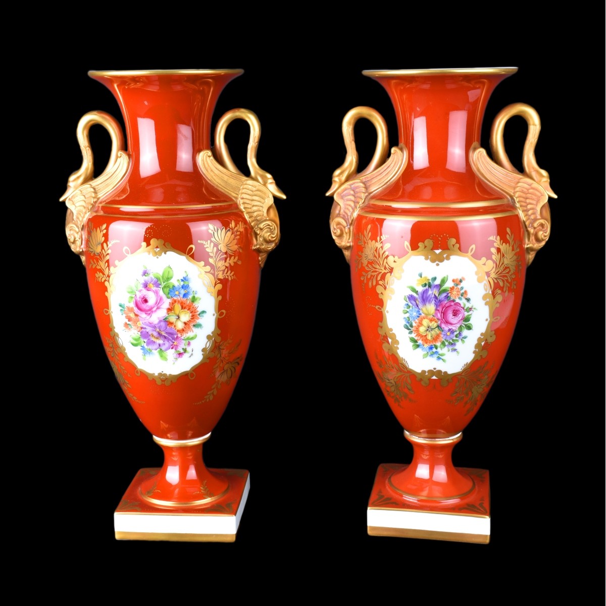 Pair Dresden Vases