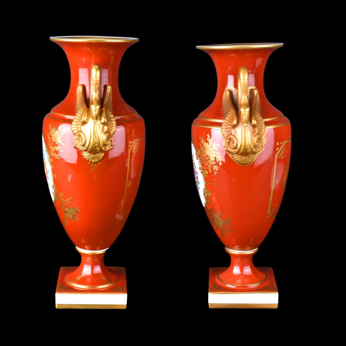 Pair Dresden Vases