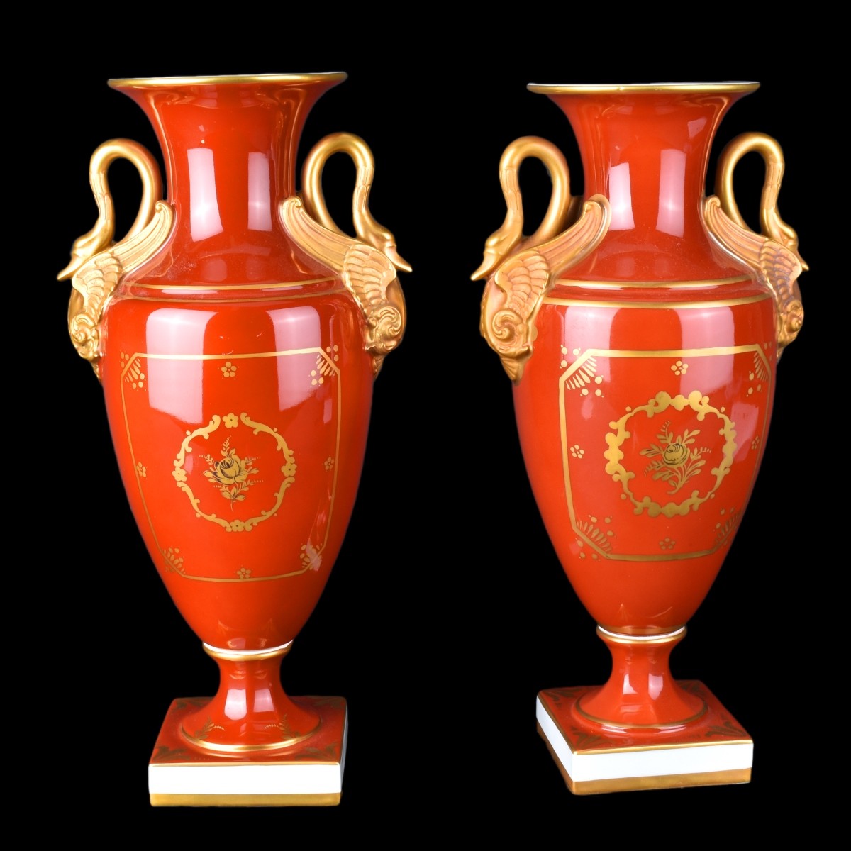 Pair Dresden Vases