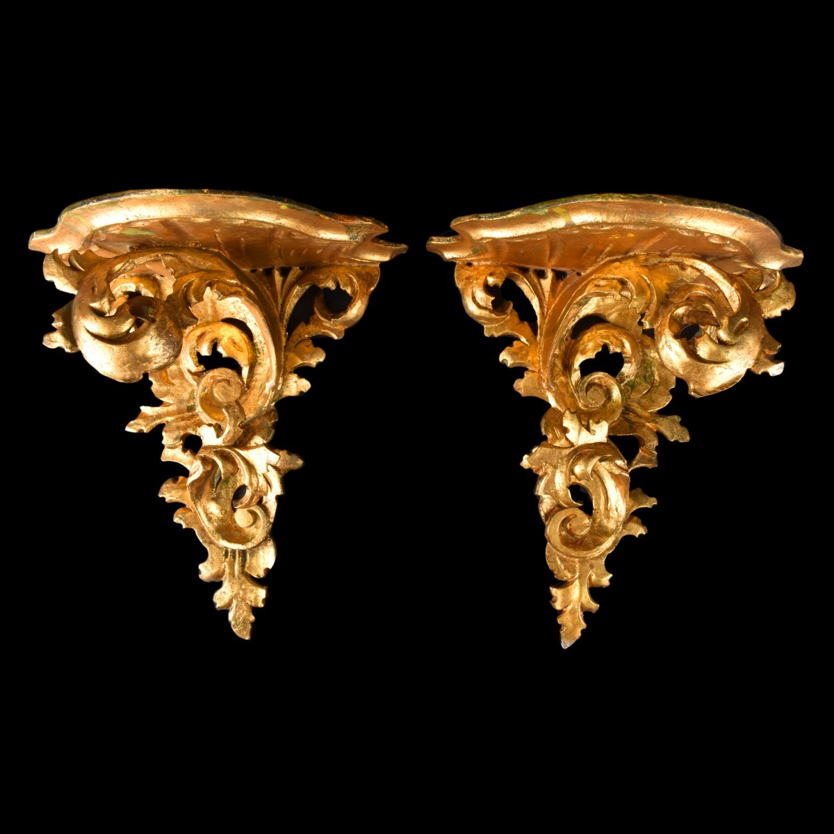 Pair Gilt Wood Brackets