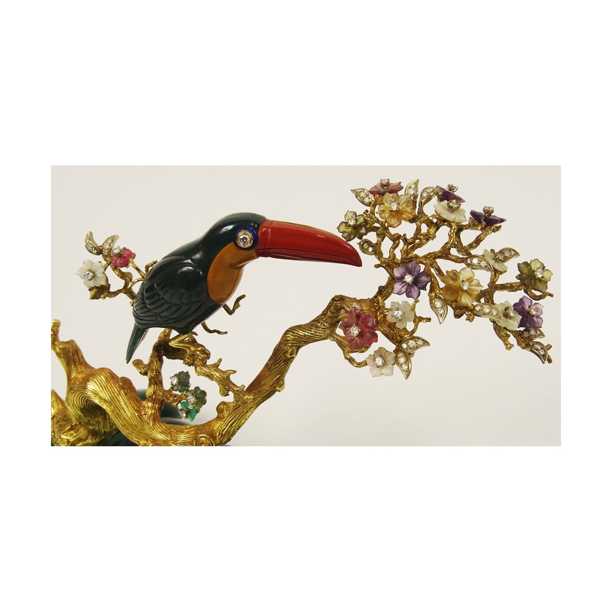 Frattini Gemstone 18K Toucan Sculpture