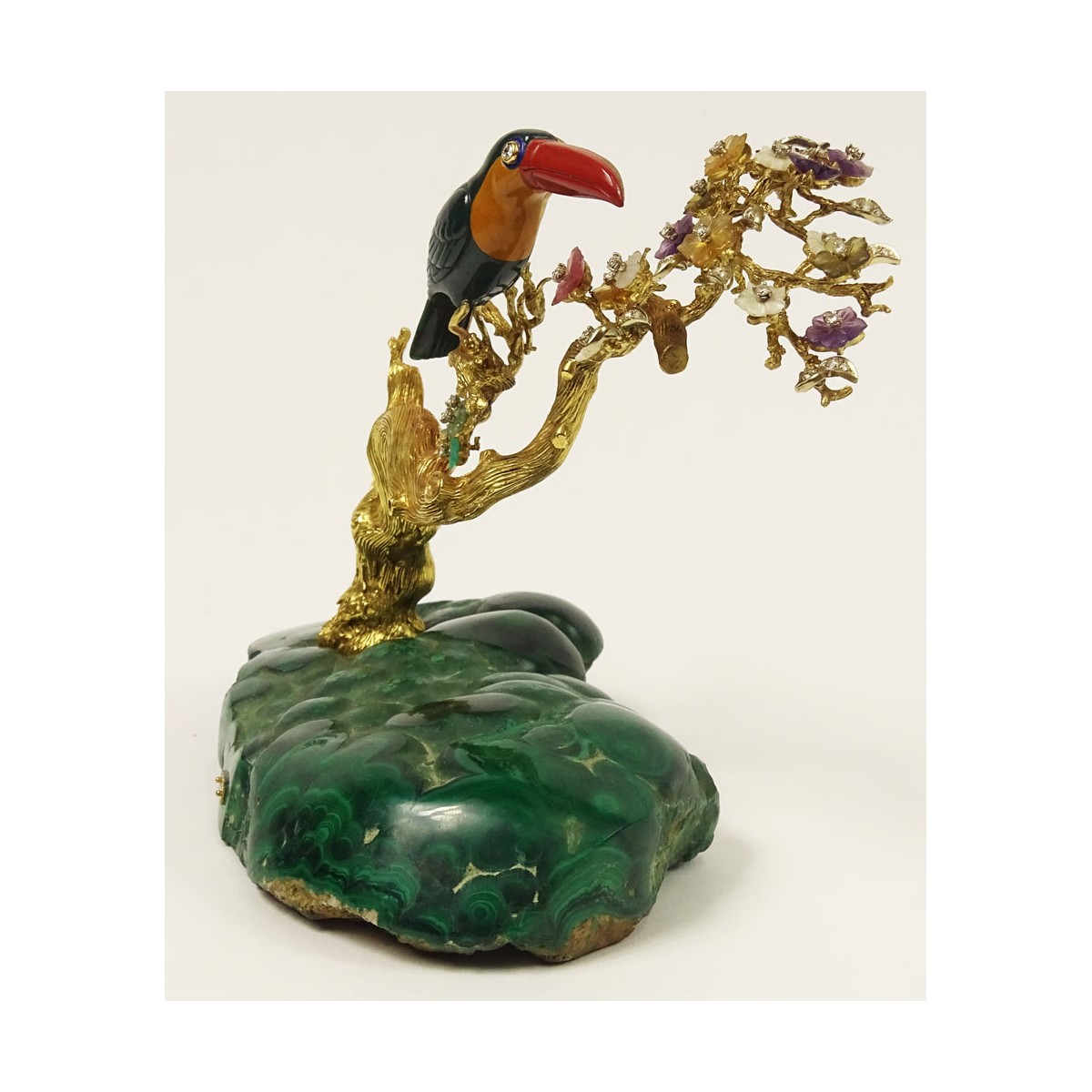 Frattini Gemstone 18K Toucan Sculpture