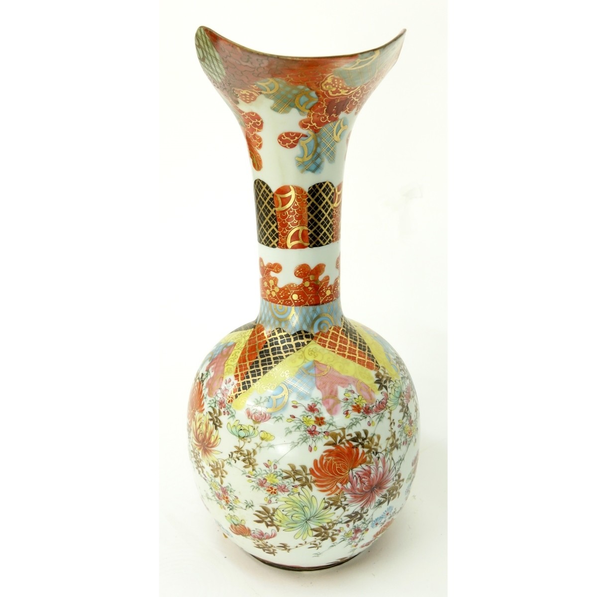 Large Antique Japanese Kutani Porcelain Pitcher