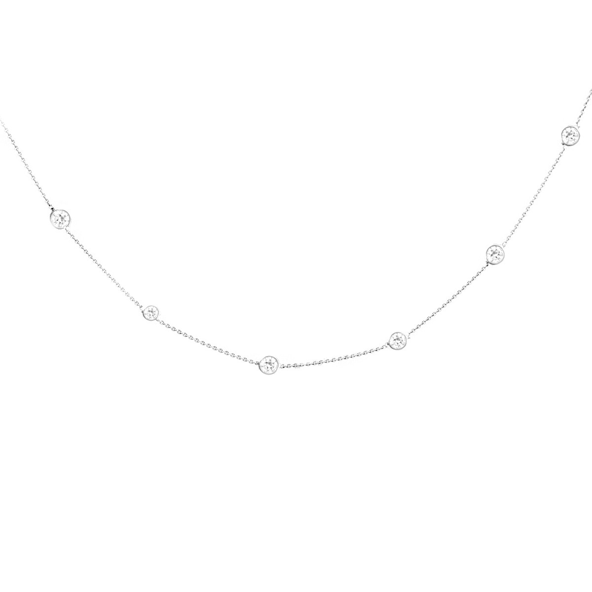 7.0ct TW Diamond and 18K Gold Necklace