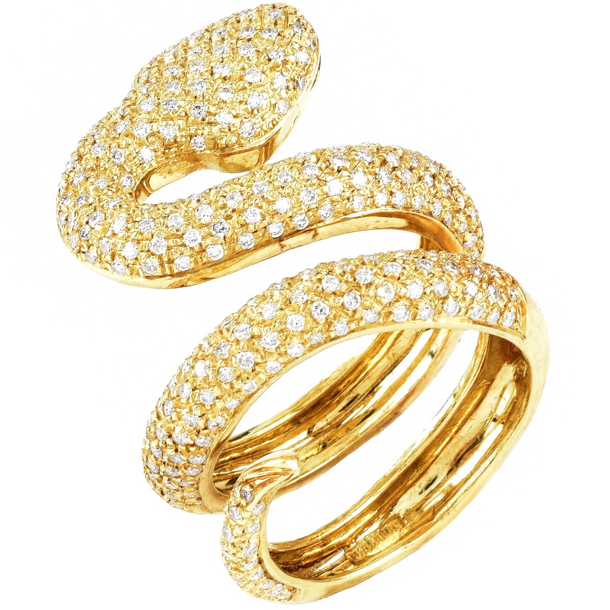 Diamond and 18K Gold Snake Ring