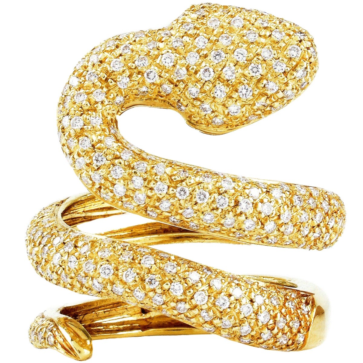 Diamond and 18K Gold Snake Ring