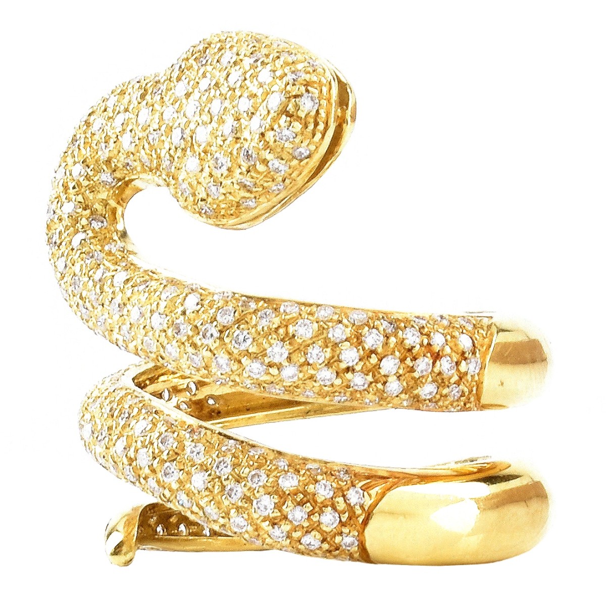 Diamond and 18K Gold Snake Ring