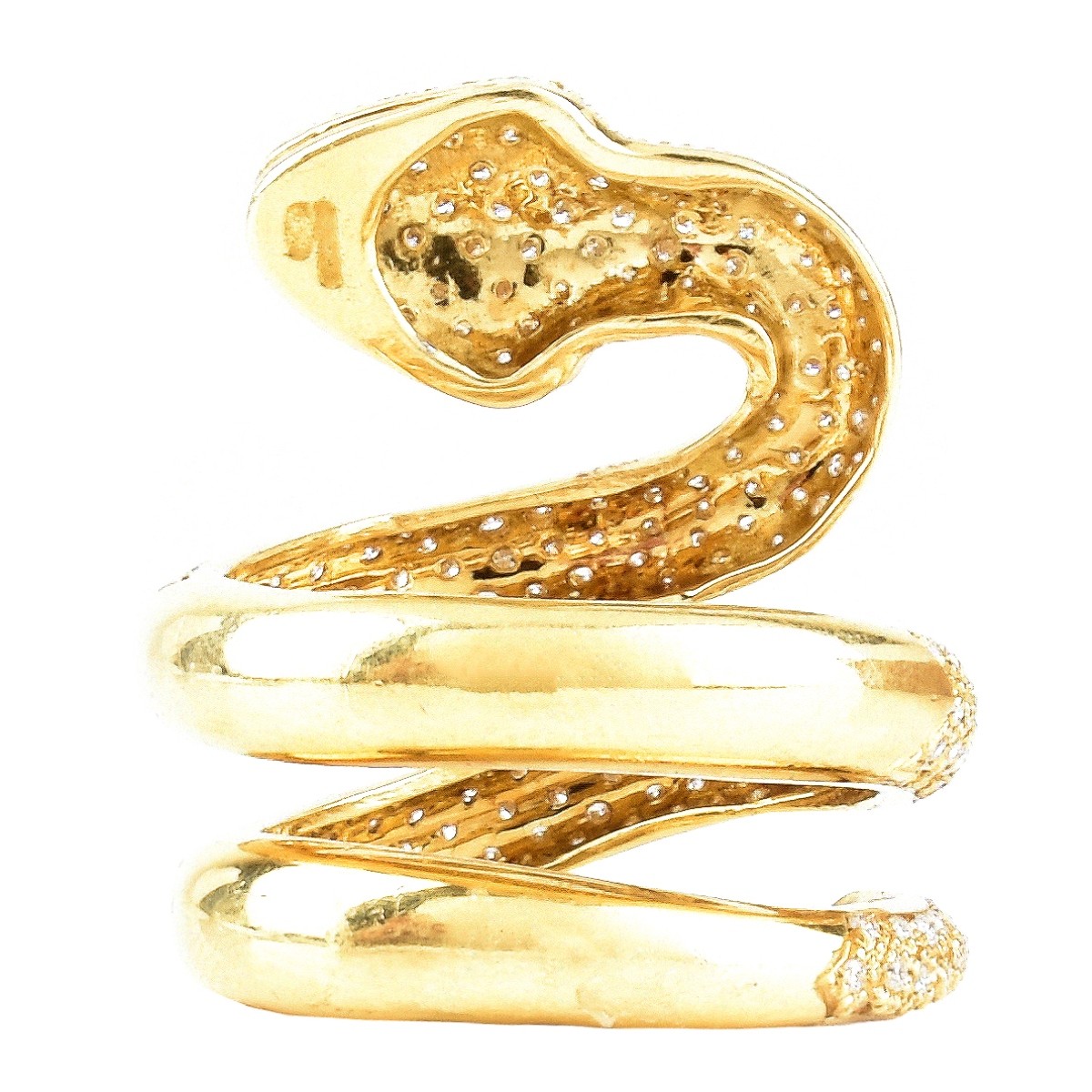 Diamond and 18K Gold Snake Ring