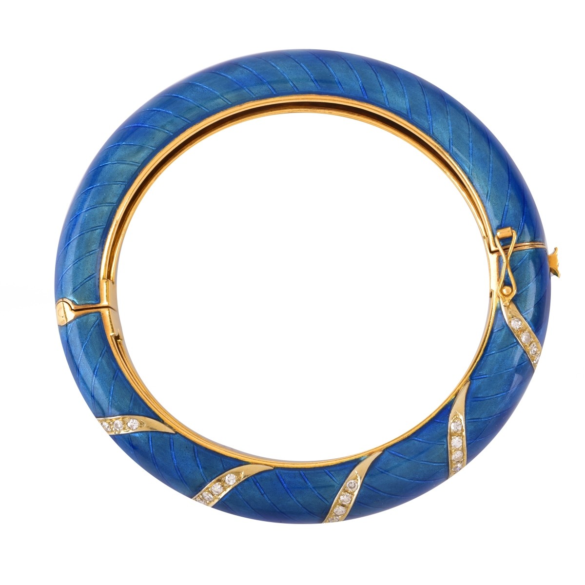 Italian Enamel 18K Gold Bangle