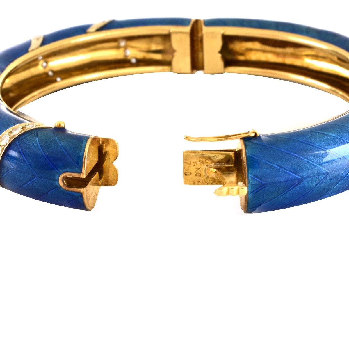 Italian Enamel 18K Gold Bangle