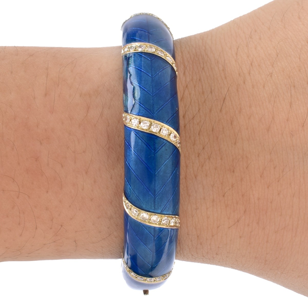 Italian Enamel 18K Gold Bangle