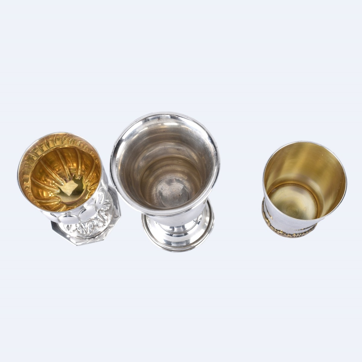 3 Sterling Kiddush Cups