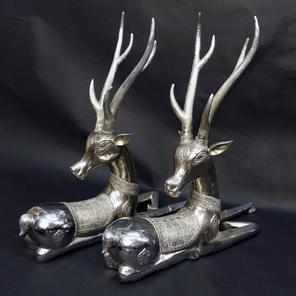 Pair of Large Deer Sculptures