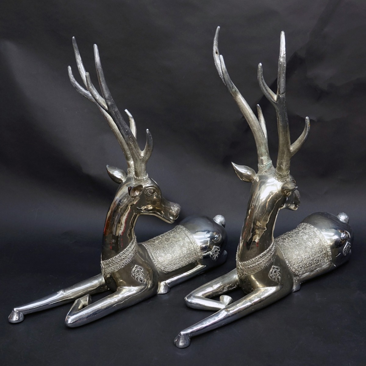 Pair of Large Deer Sculptures