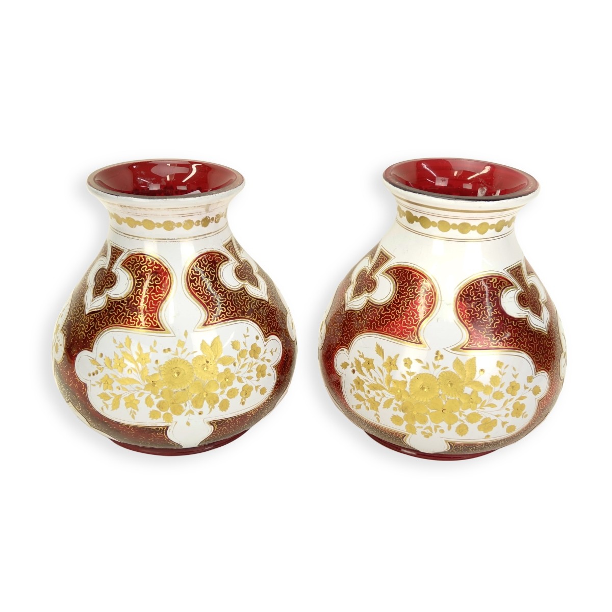 Pair Bohemian Glass Vases