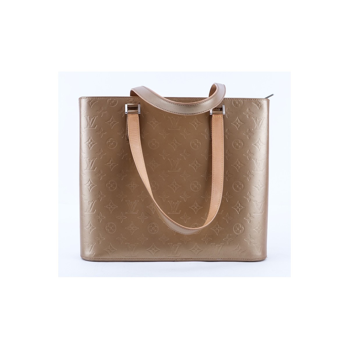 Louis Vuitton Gold Monogram Leather Mat Wildwood Shoulder Tote. Brushed gold silver tone hardware, 