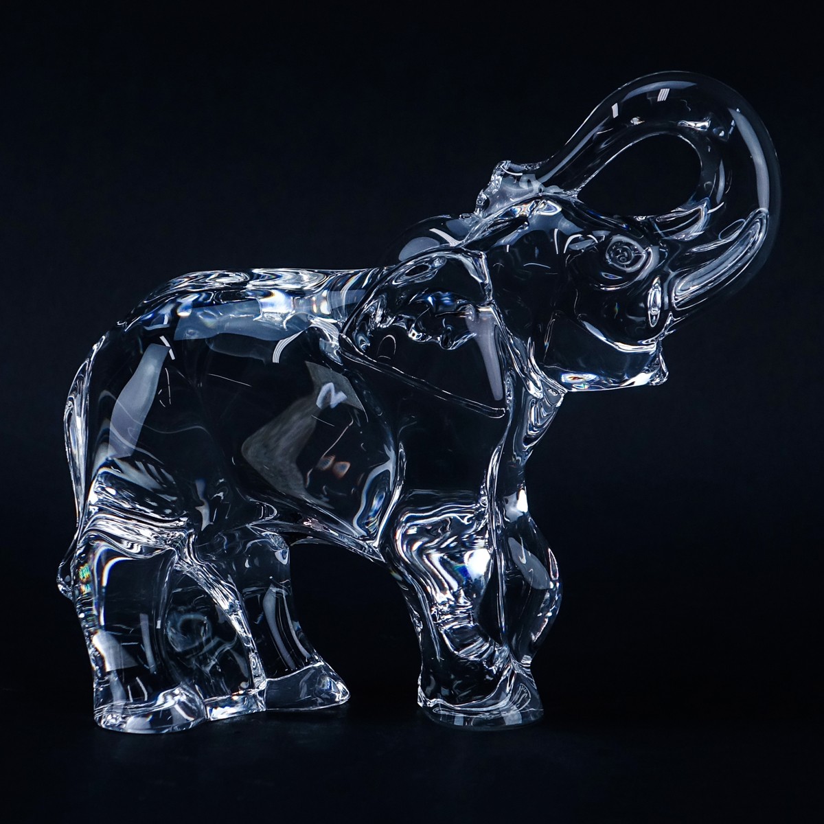 Baccarat Crystal Elephant Figure. Signed. Good condition. Measures 6-1/2" H. (estimate $100-$200) S