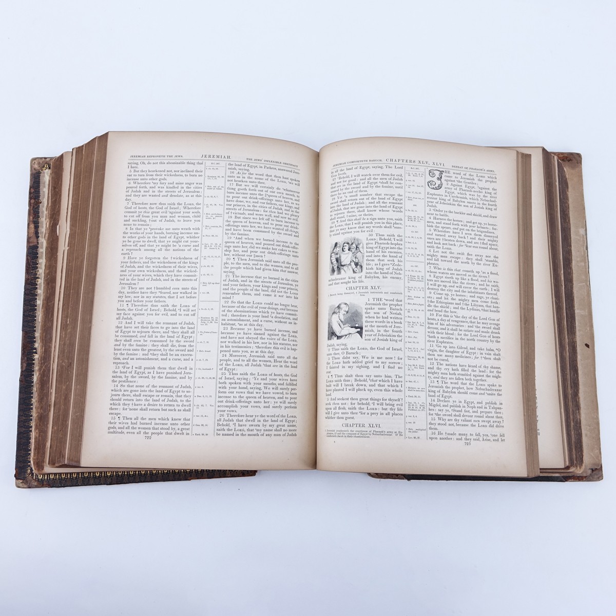 Harper and Brothers, Publishers, New York, 1846, Large Leather Bound Illuminated Bible. Includes th