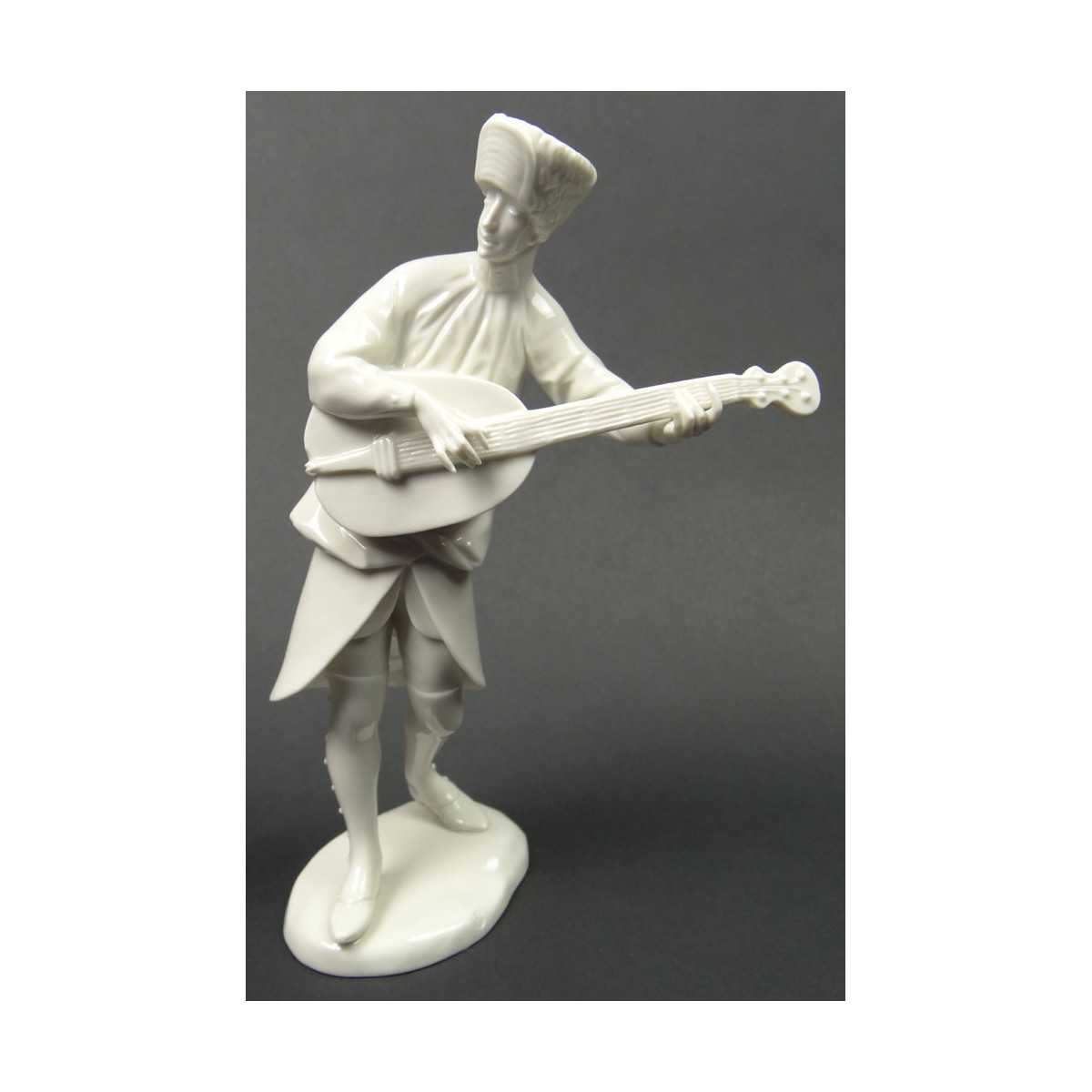 Vintage Nymphenburg Porcelain Figure of a "Guitarist" Signed on Base Nymphenburg with Green Undergl