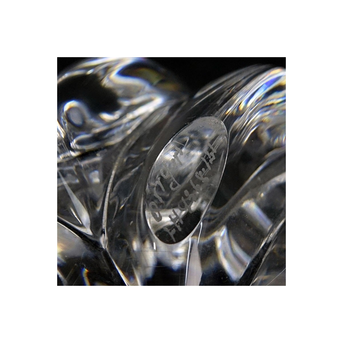 Grouping of Two (2): Orrefors Crystal Bowl, Sevres Crystal and Frosted Crystal Squirrel Candy Dish.