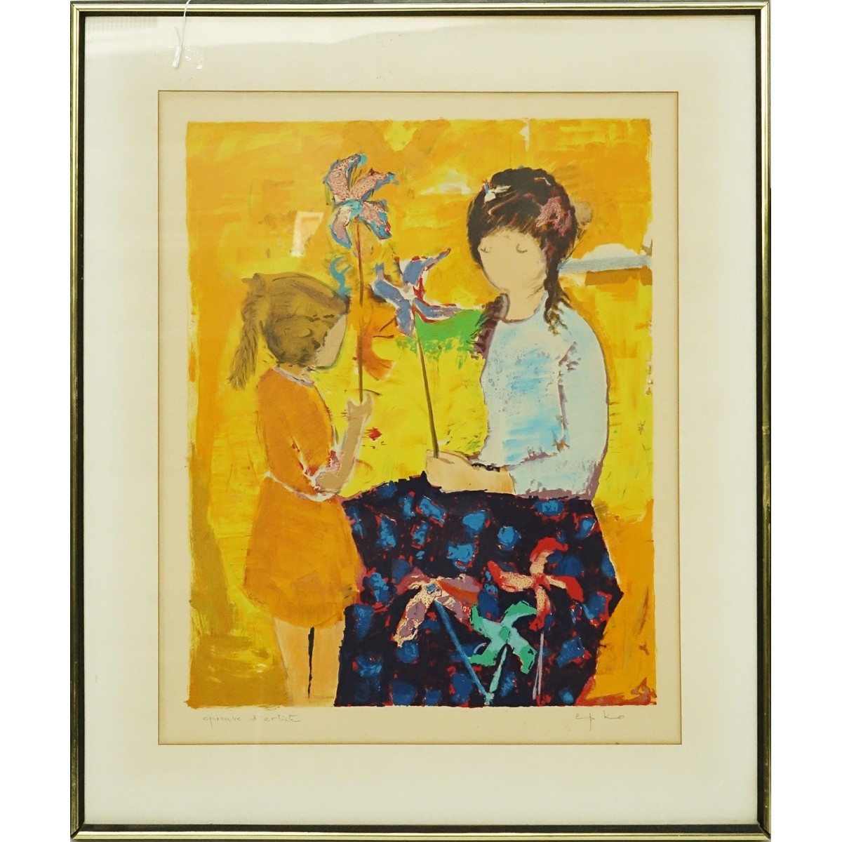 Willering Epko, French (born 1928) Color lithograph "Marchande de Jouets" Signed, "Epreuve D'Artist