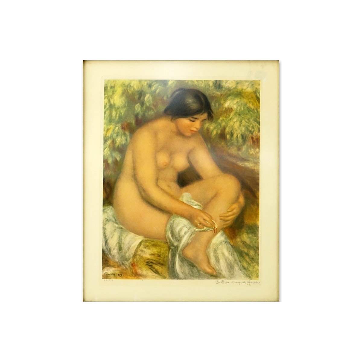 After: Pierre Renoir, French  (1841-1919) "Bather Wiping a Wound" Prints Signed and Numbered 47/350