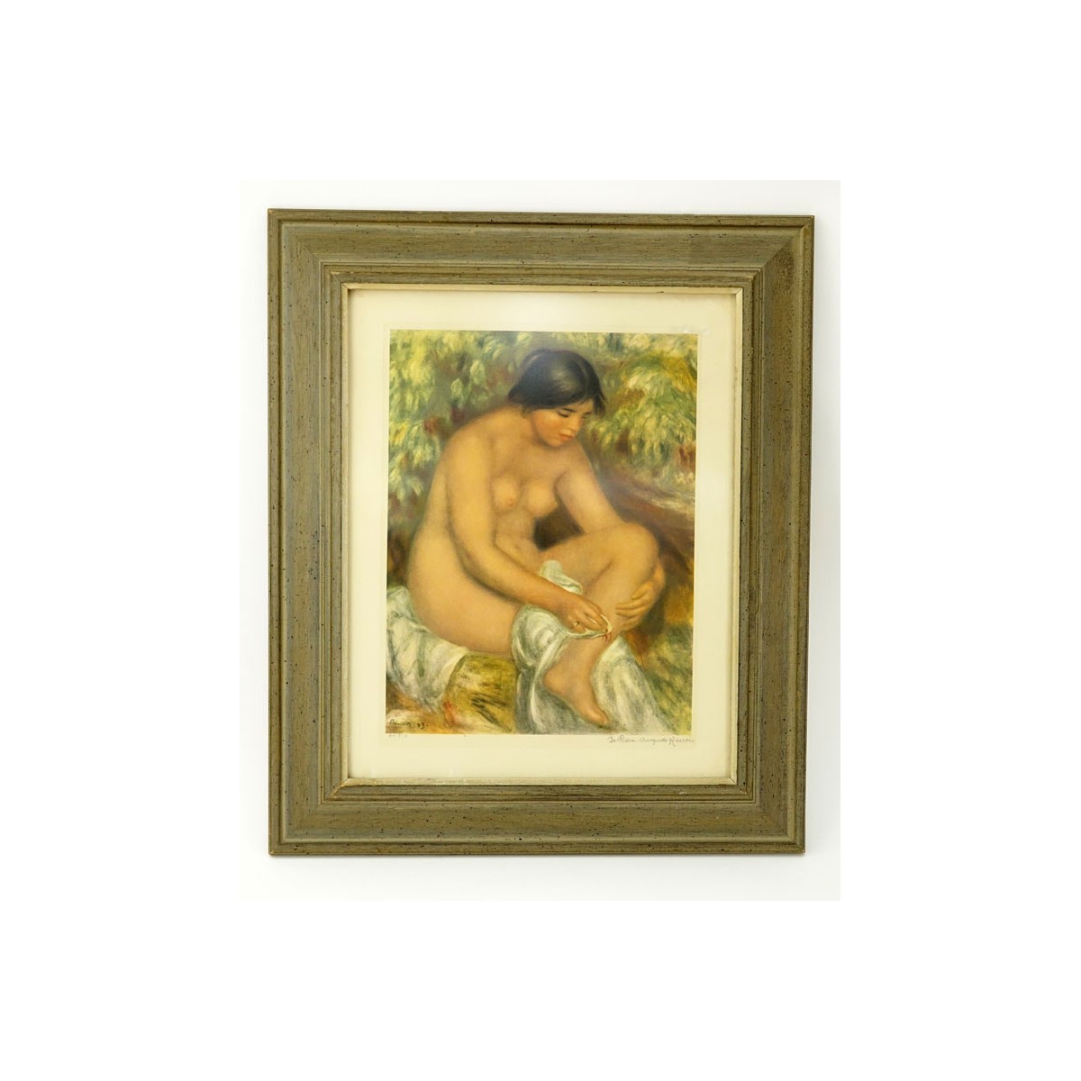 After: Pierre Renoir, French  (1841-1919) "Bather Wiping a Wound" Prints Signed and Numbered 47/350