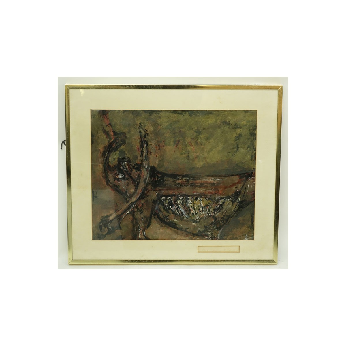 20th Century Chinese Gouache on Paper, Abstract Composition, Signed Lower Right. Inscribed at the o