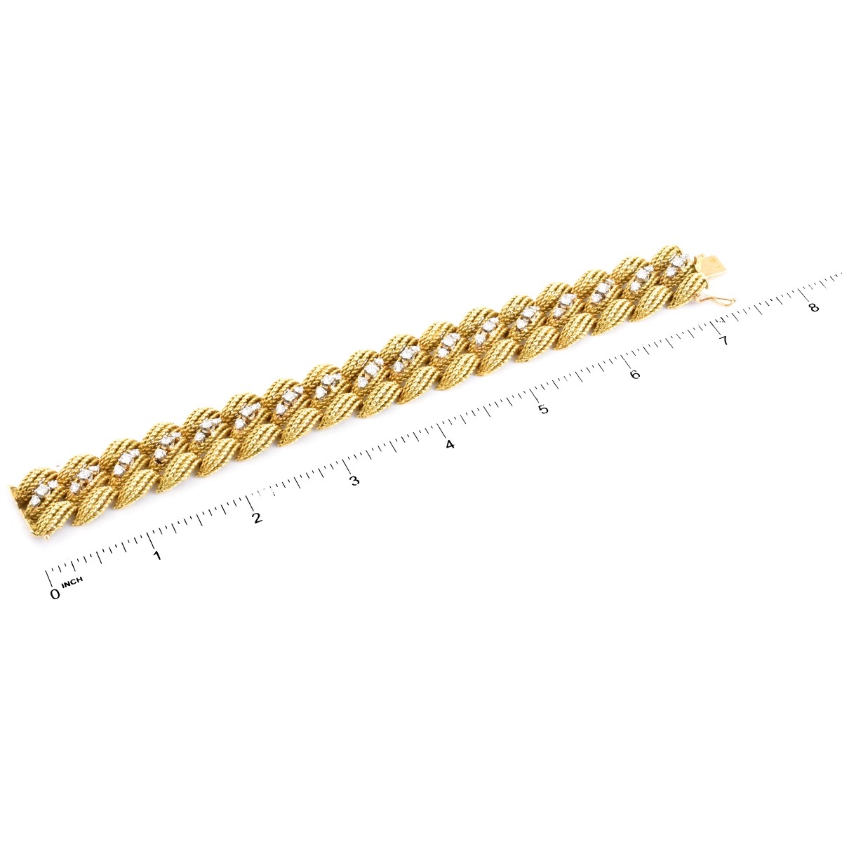 French Diamond and 14K Gold Bracelet