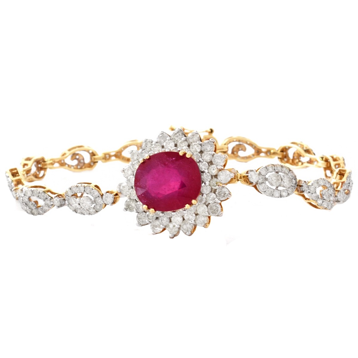 Diamond, Ruby and 14K Gold Bracelet