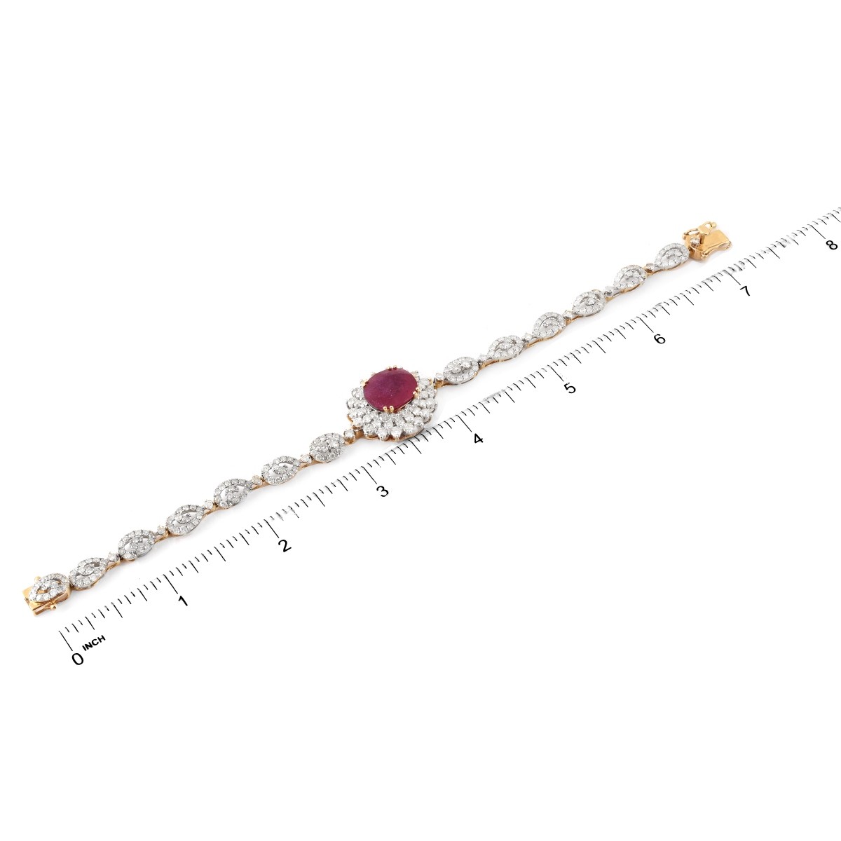 Diamond, Ruby and 14K Gold Bracelet