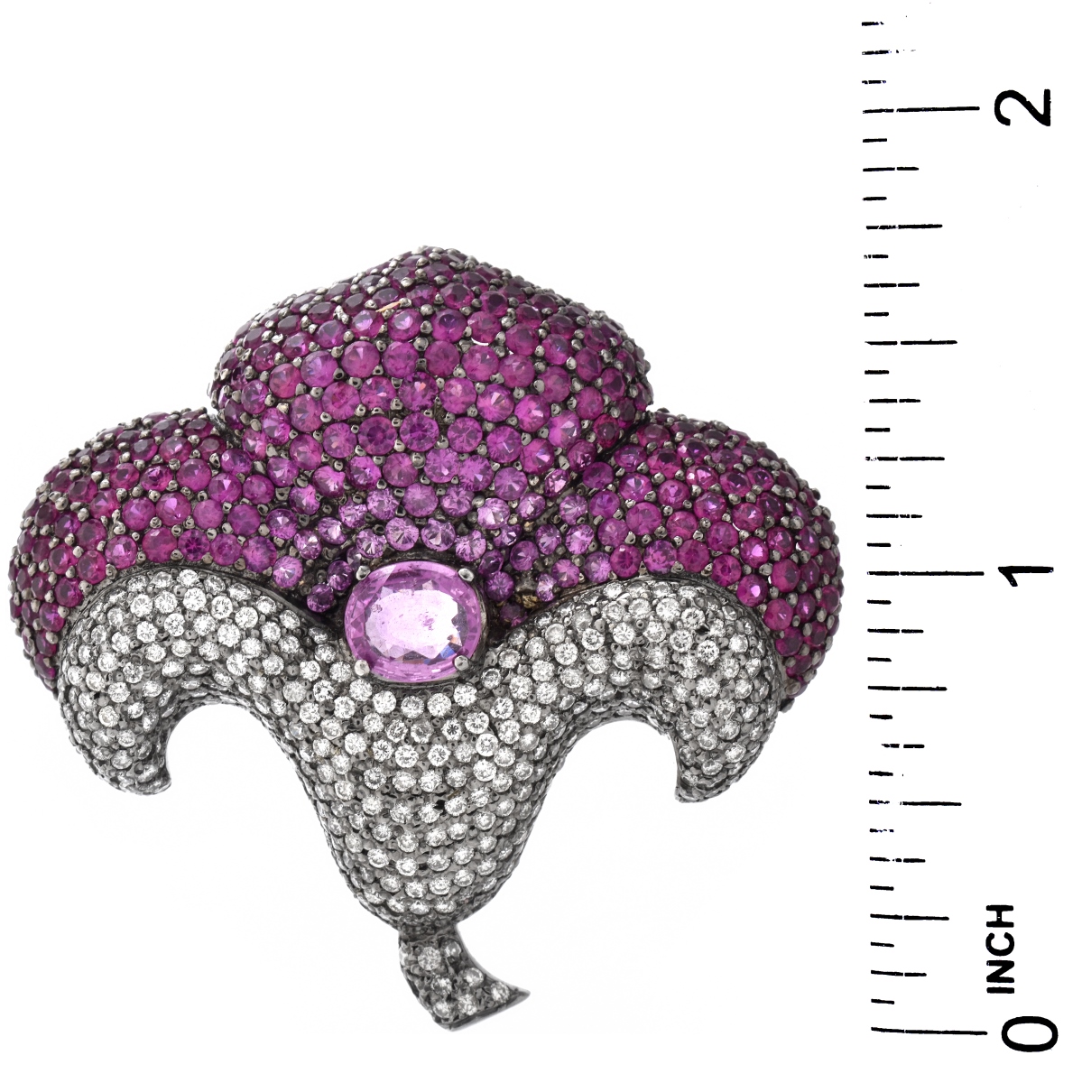 Sapphire, Diamond and 18K Brooch