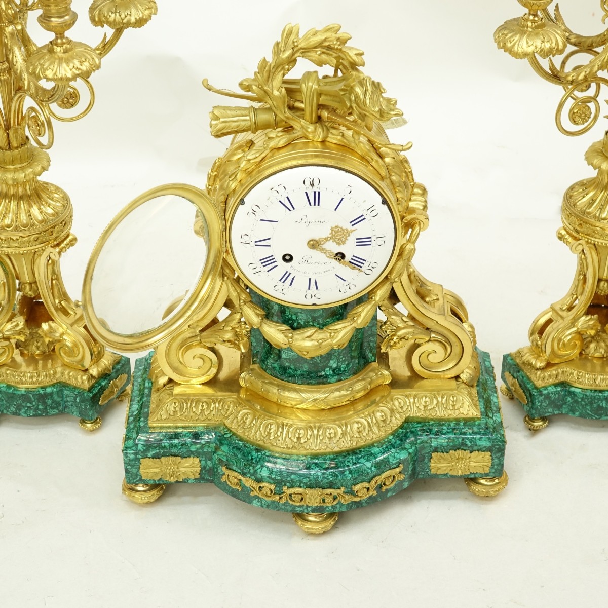 Louis Philippe Clock Garniture