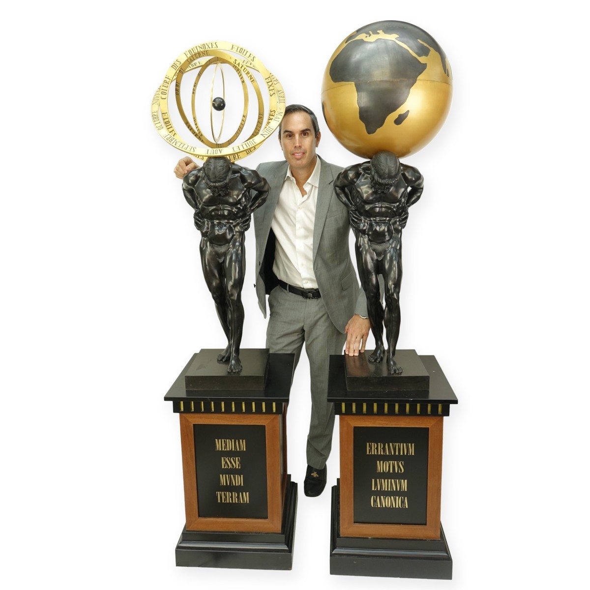 Pair of Atlas Bronze Sculptures