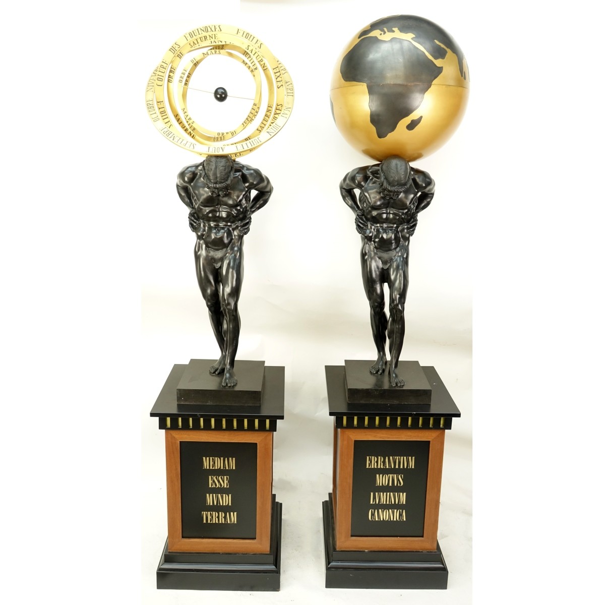 Pair of Atlas Bronze Sculptures