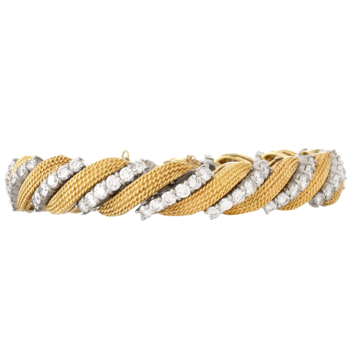 10.0ct TW Diamond and 18K Gold Bracelet