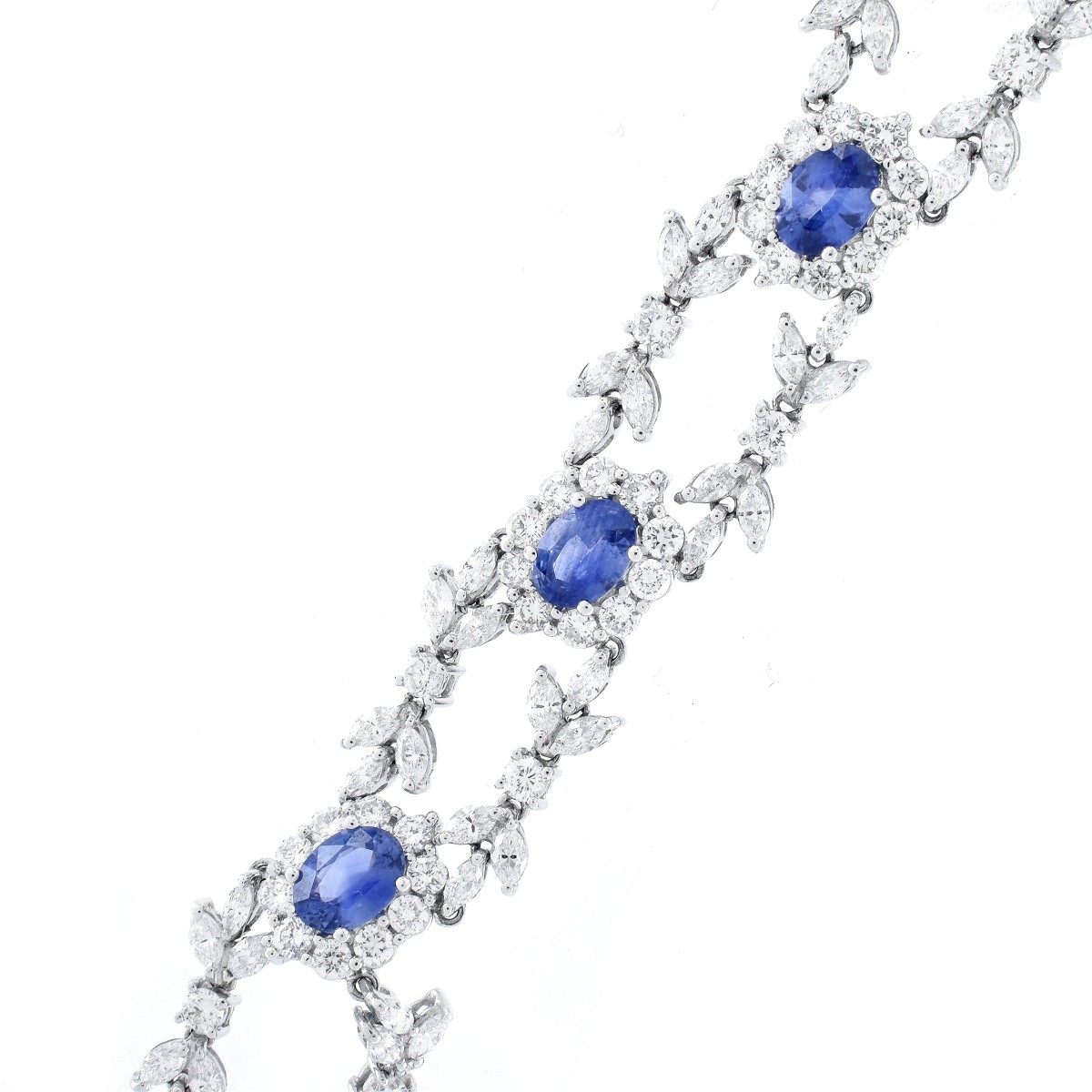 Diamond, Sapphire and 18K Gold Bracelet.