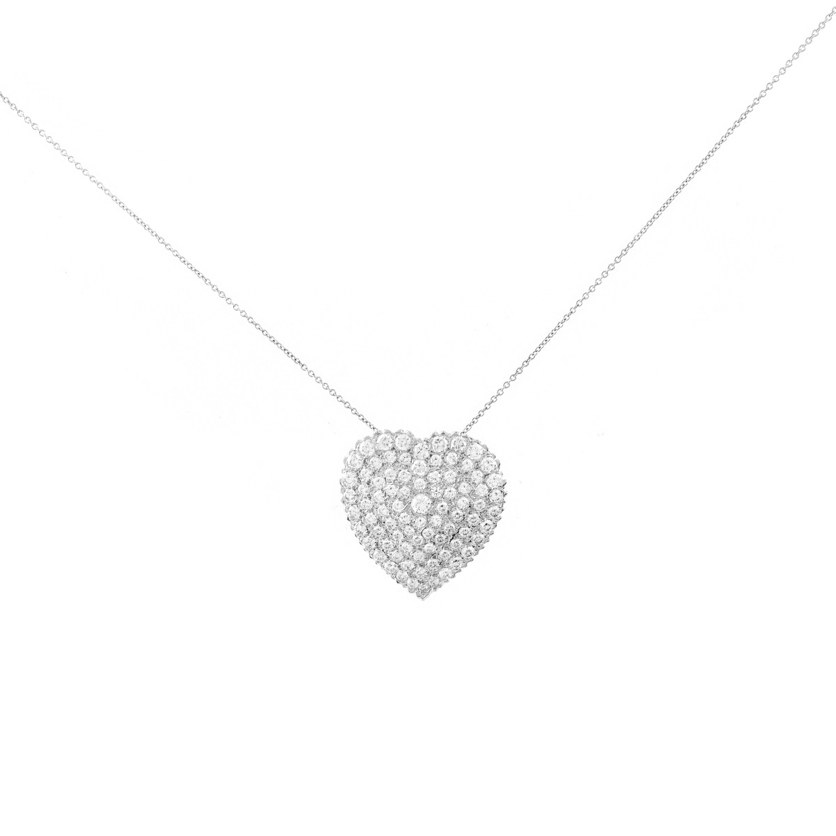 Diamond and 14K Gold Heart Necklace | Kodner Auctions