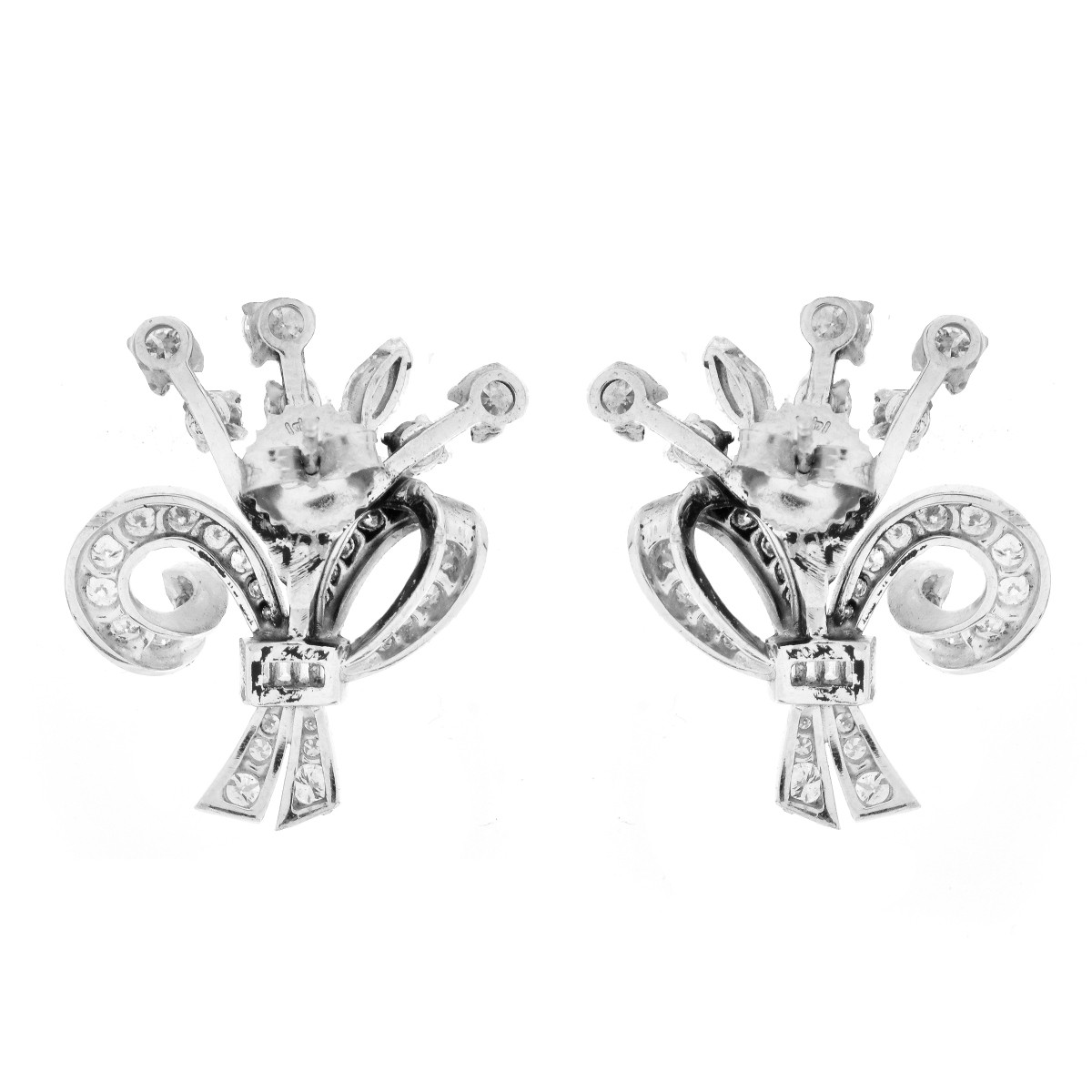 Art Deco Diamond and Platinum Earrings