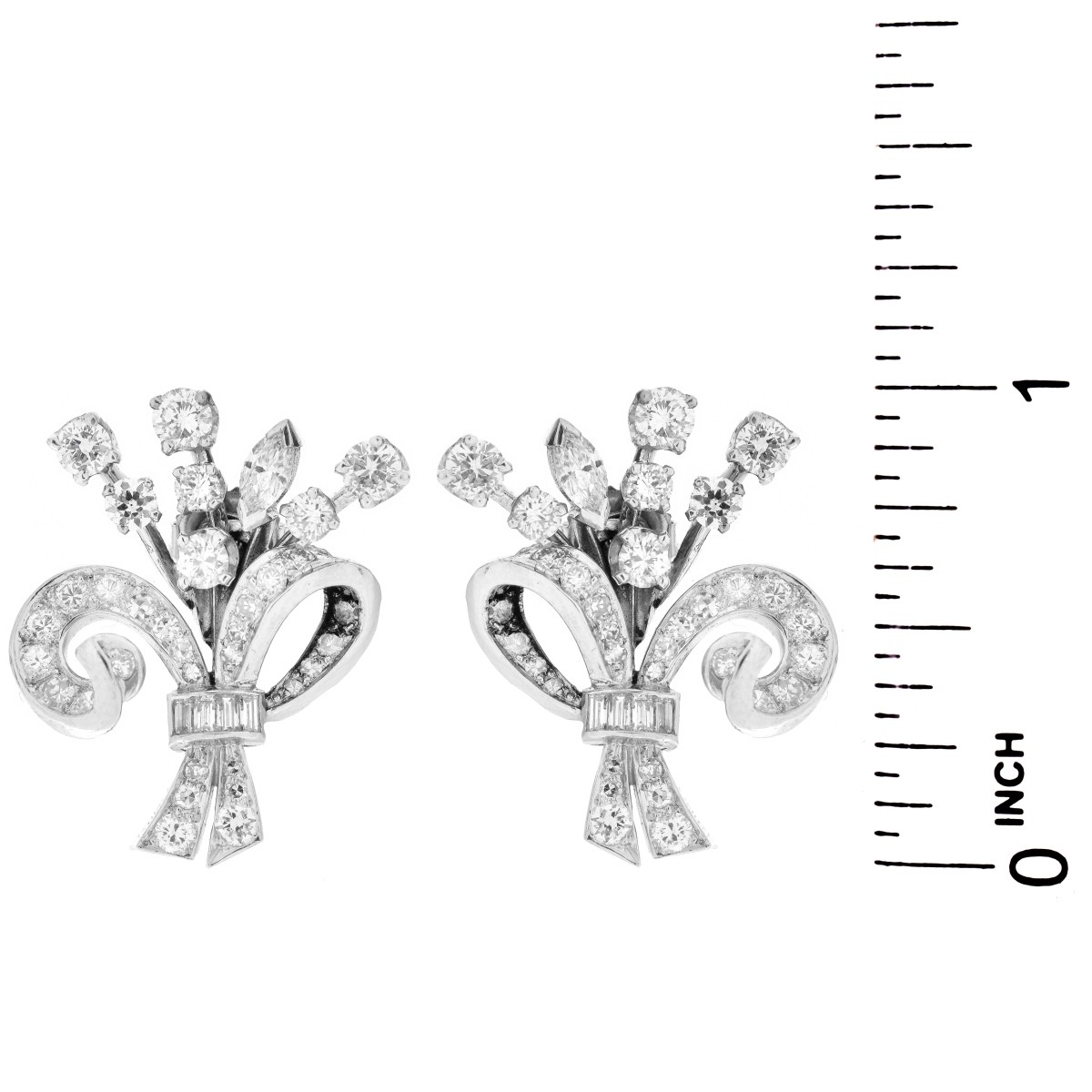 Art Deco Diamond and Platinum Earrings