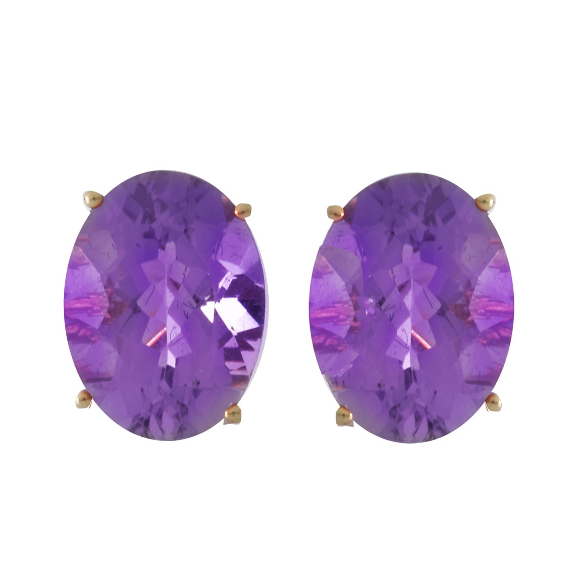 Amethyst and 14K Gold Earrings