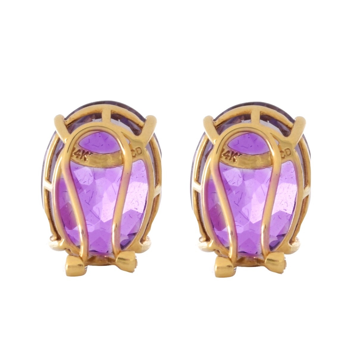 Amethyst and 14K Gold Earrings