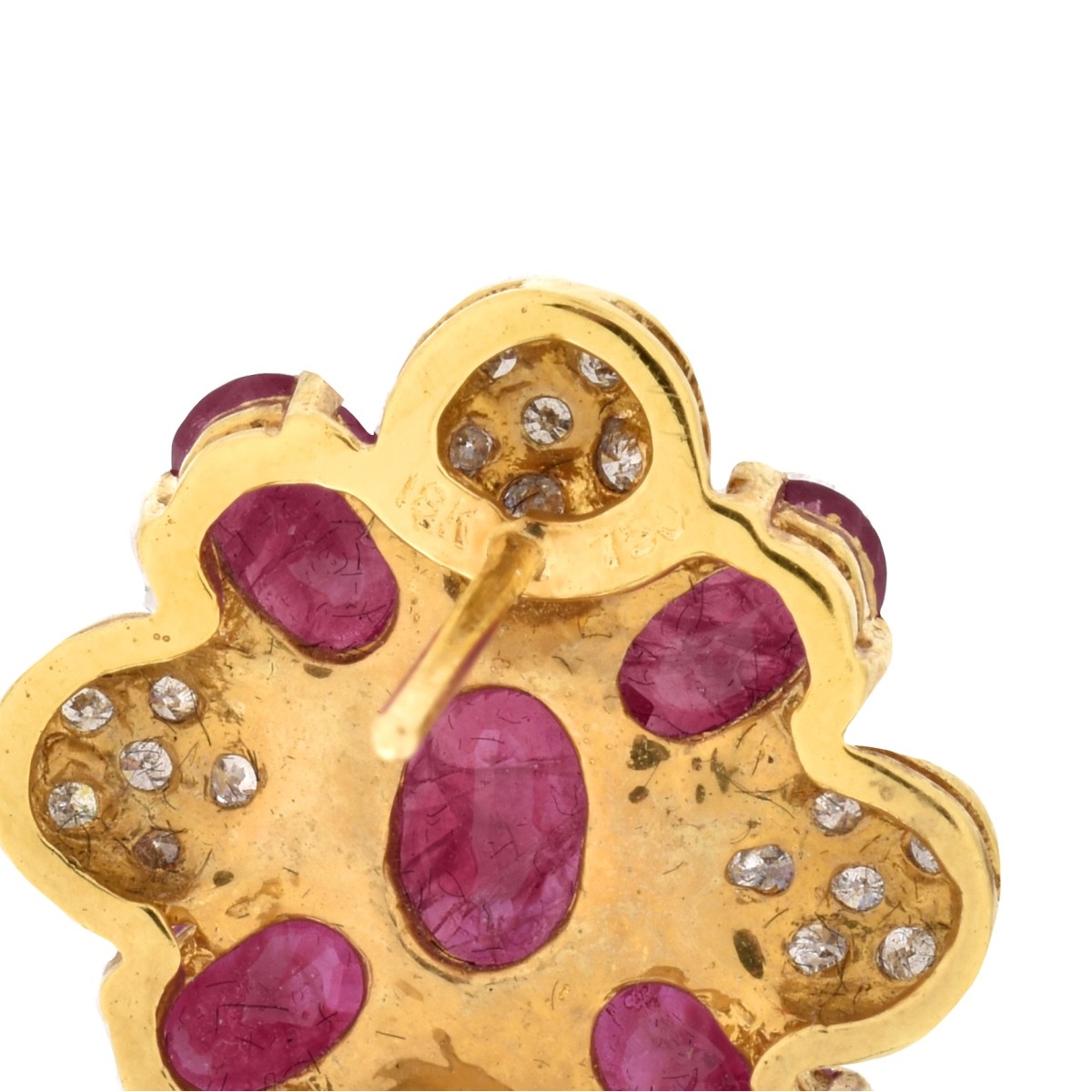 Ruby, Diamond and 18K Gold Earrings