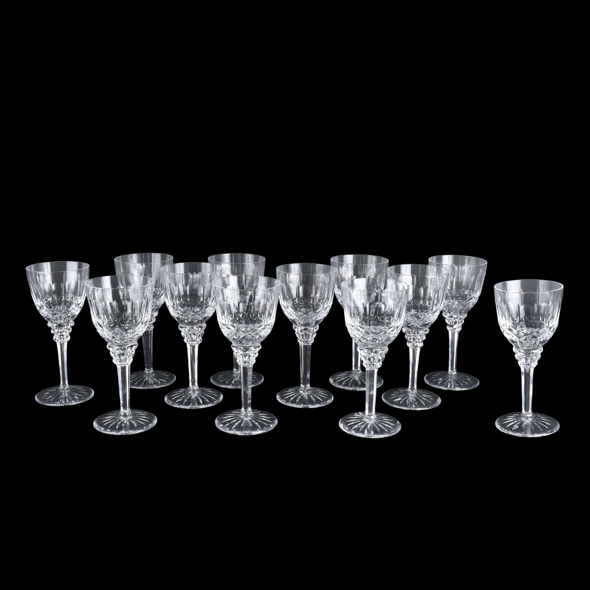 12 Crystal Wine Stems