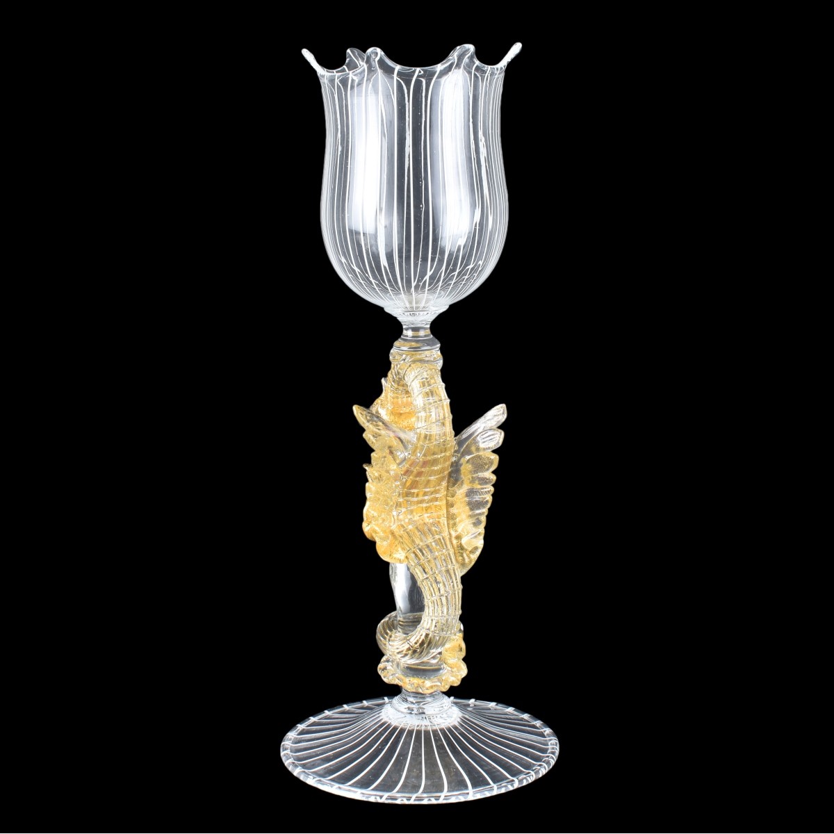 Venetian Glass Dragon Goblet