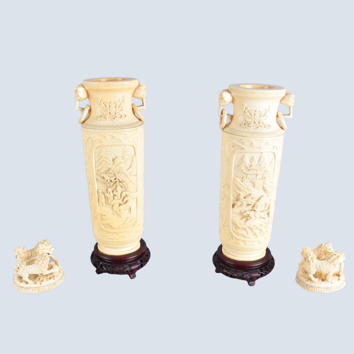 Chinese Ivory Covered Vases