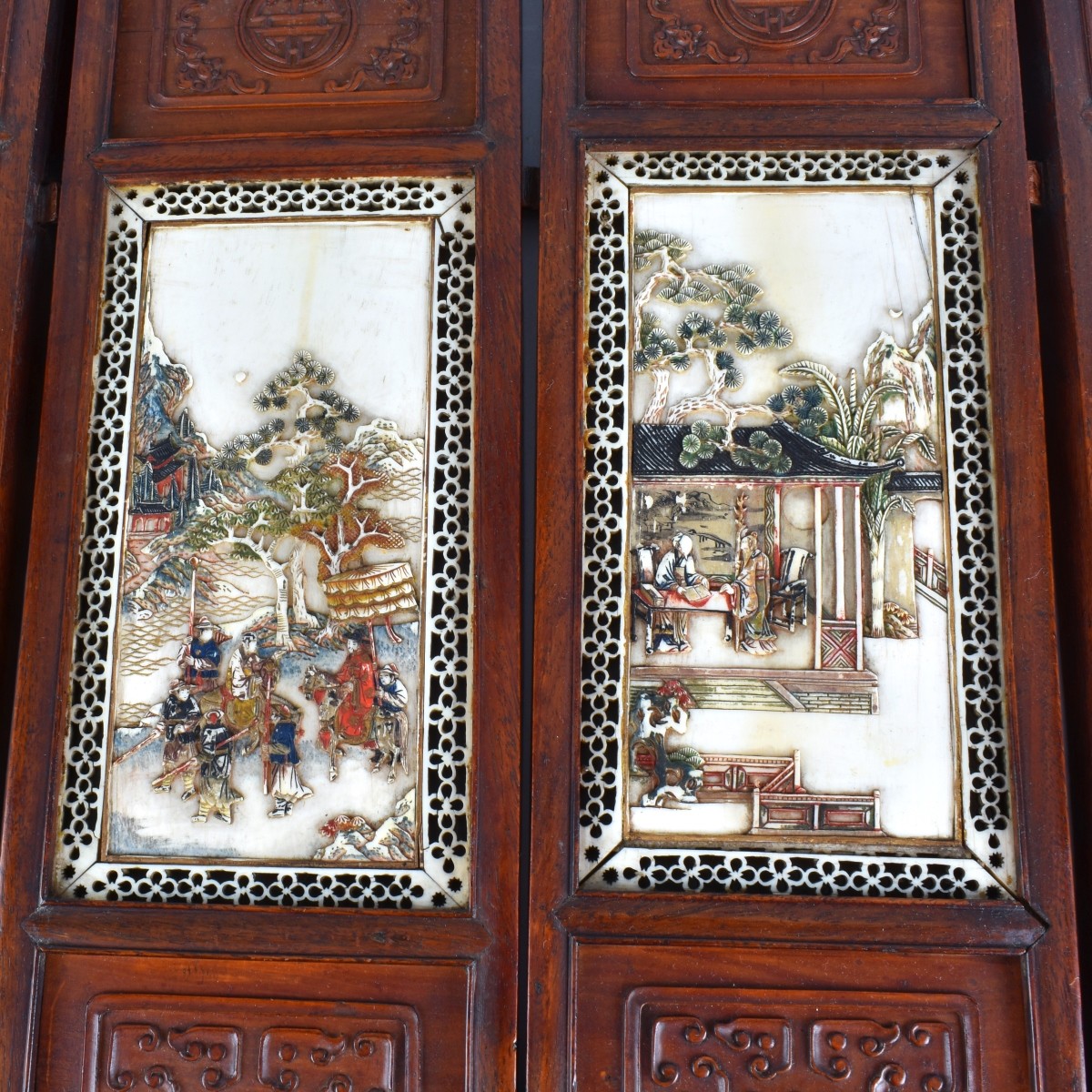 Chinese Ivory Table Screen