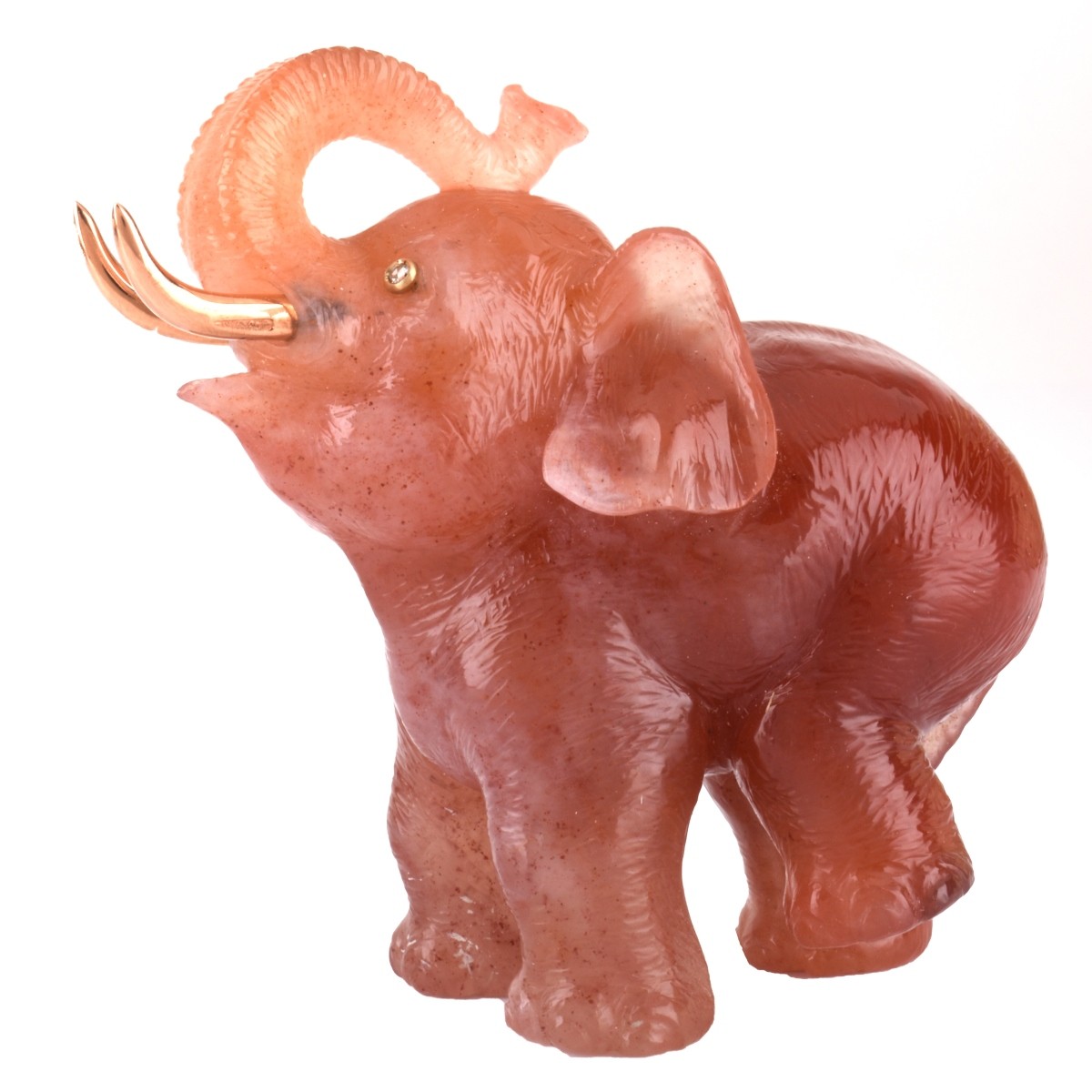 Russian Faberge Rose Agate Elephant