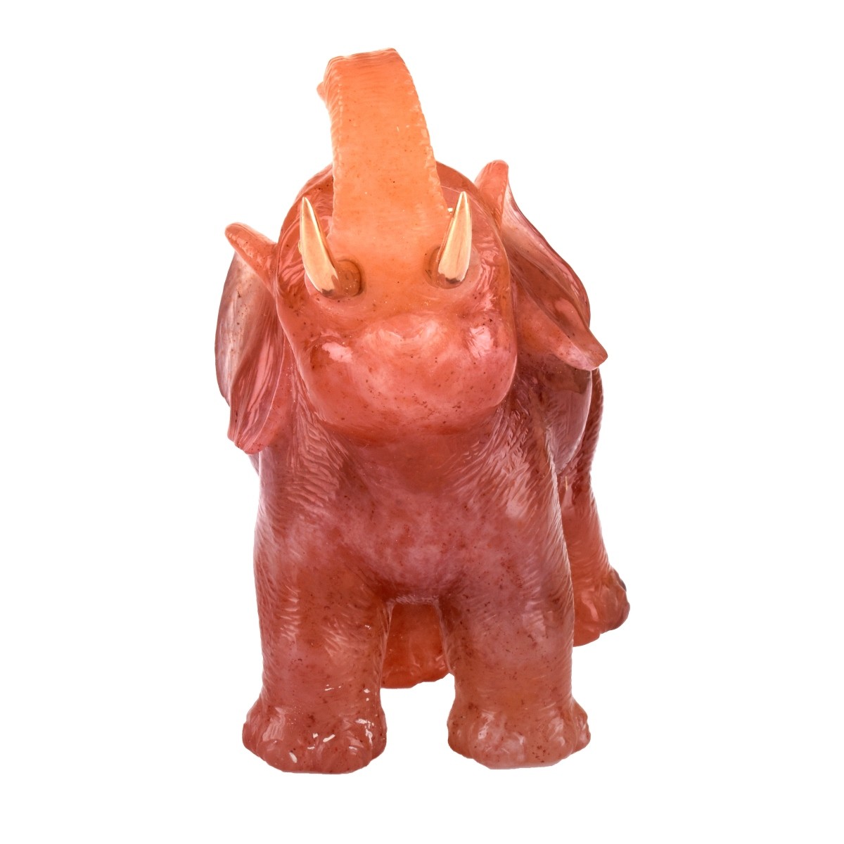 Russian Faberge Rose Agate Elephant